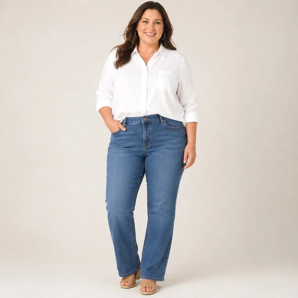 Lauren Ralph Lauren 18W Straight‎ Leg Jeans Stretch Denim Classic Fit Plus Size